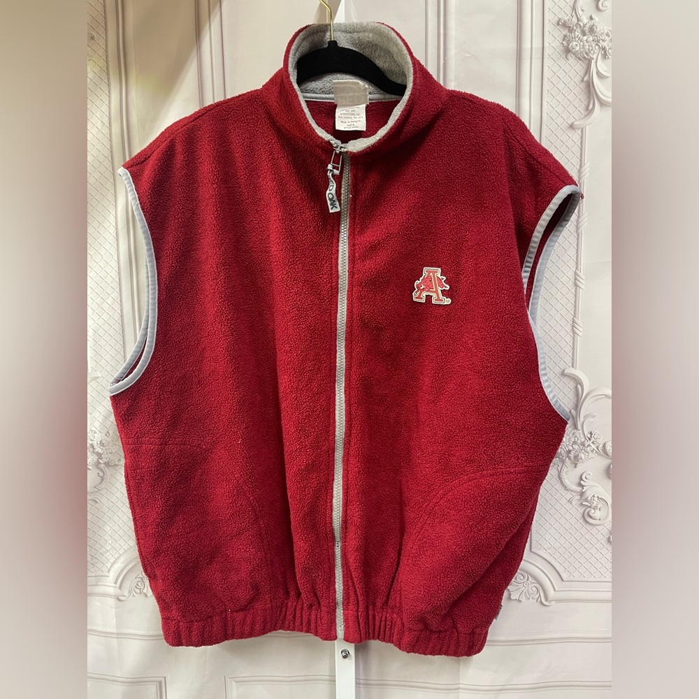 Arkansas Razorback Red Oak Vintage Fleece Game Day Size Large Vest